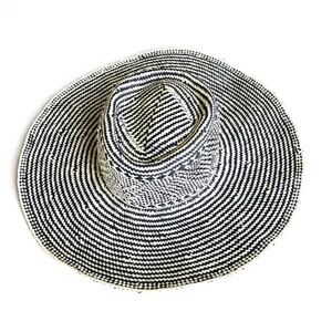 J. Crew Navy and White Straw Hat